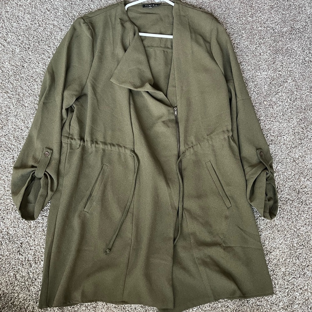 Timing Olive Trench Coat for Women